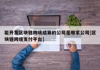 能开发区块链跨境结算的公司是哪家公司[区块链跨境支付平台]